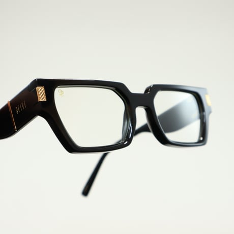9five ナインファイブ LOCKS ロックス Black & 24k Gold Clear Lens Glasses