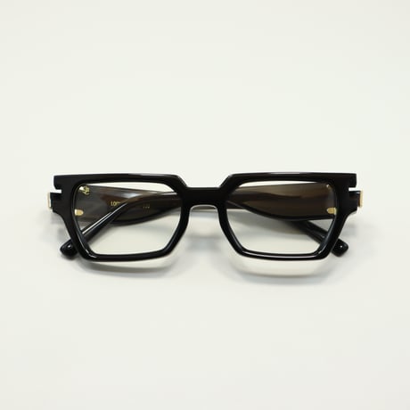 9five ナインファイブ LOCKS ロックス Black & 24k Gold Clear Lens Glasses
