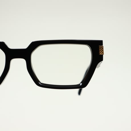 9five ナインファイブ LOCKS ロックス Black & 24k Gold Clear Lens Glasses