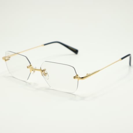 9five ナインファイブ CLARITY LITE 24k Gold Clear Lens Glasses　クラリティーライト / 24Kゴールド / 透明レンズ / リムレス / ツーポイント