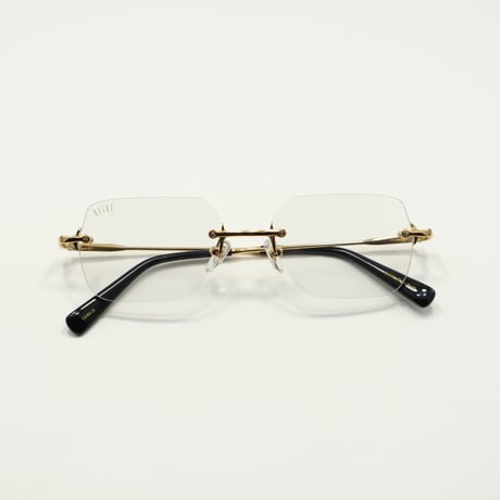 9five ナインファイブ CLARITY LITE 24k Gold Clear Lens Glasses　クラリティーライト / 24Kゴールド / 透明レンズ / リムレス / ツーポイント
