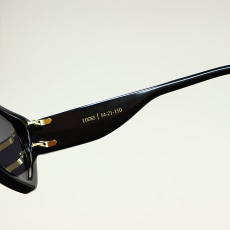 9five ナインファイブ LOCKS ロックス Black & 24k Gold Black Lens Glasses
