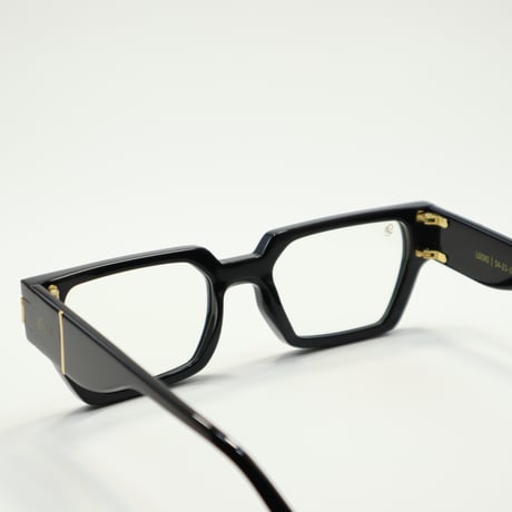 9five ナインファイブ LOCKS ロックス Black & 24k Gold Clear Lens Glasses