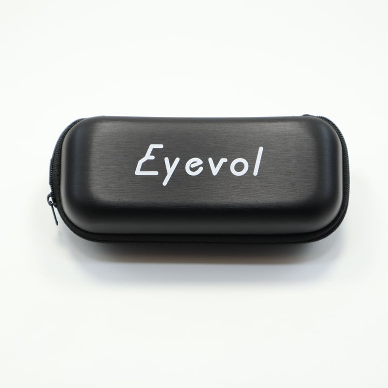 【美品】Eyevol PLUS ブラックサングラス 専用布ケース付き Eyevol アイヴォル ZIP SOFT CASE WHITE LOGO サングラスケース