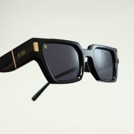 9five ナインファイブ LOCKS ロックス Black & 24k Gold Black Lens Glasses