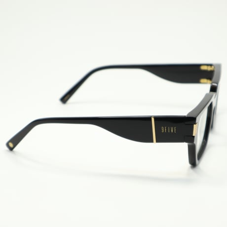 9five ナインファイブ LOCKS ロックス Black & 24k Gold Clear Lens Glasses