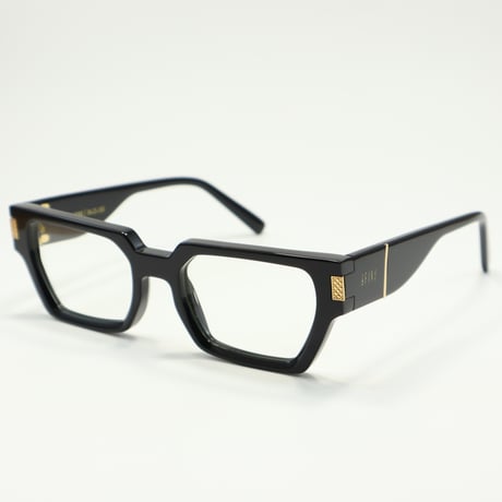 9five ナインファイブ LOCKS ロックス Black & 24k Gold Clear Lens Glasses