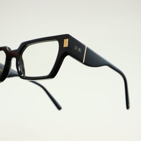9five ナインファイブ LOCKS ロックス Black & 24k Gold Clear Lens Glasses