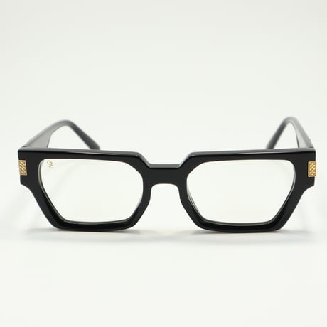 9five ナインファイブ LOCKS ロックス Black & 24k Gold Clear Lens Glasses
