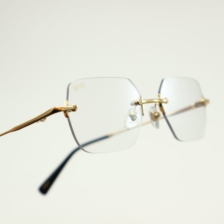9five ナインファイブ CLARITY LITE 24k Gold Clear Lens Glasses　クラリティーライト / 24Kゴールド / 透明レンズ / リムレス / ツーポイント