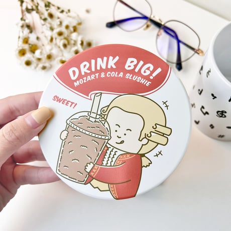 【モーツァルト】飲み物陶器コースター｜音楽雑貨
