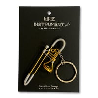 楽器ワイヤーキーホルダー - トロンボーン｜音楽雑貨