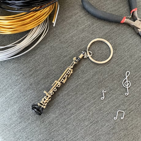 楽器ワイヤーキーホルダー- オーボエ｜音楽雑貨