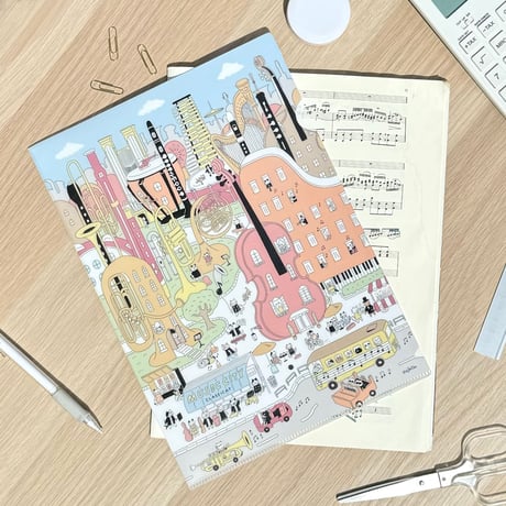 【音楽都市】クリアファイル｜音楽雑貨