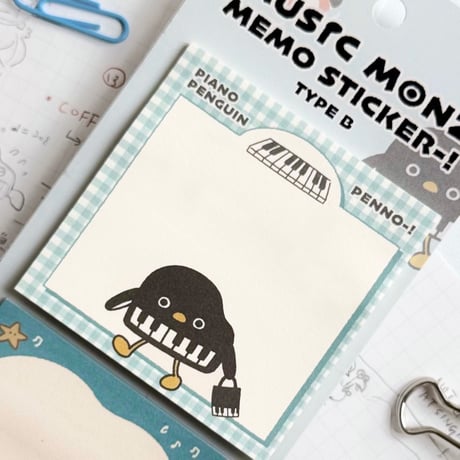 【ピアノモンスター Bタイプ】付箋｜音楽雑貨