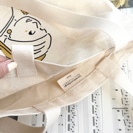 音楽トートバッグ-リコーダーを吹く真珠の少女｜音楽雑貨