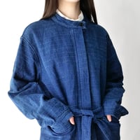 no collar zip up denim jacket