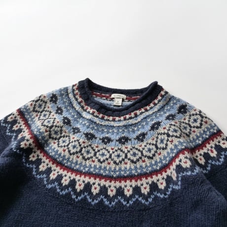 L.L.Bean roll neck nordic knit sweater