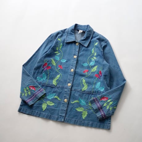 made in Germany soft denim embroidery light jacket/unisex