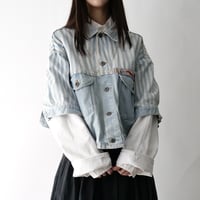 【Original Remake】vintage "NAF NAF" design denim jacket/unisex