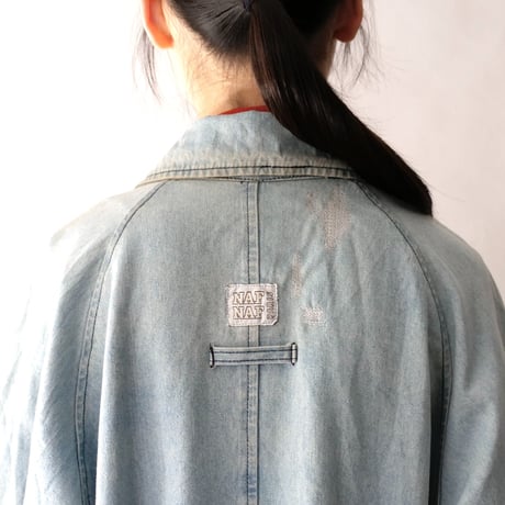 vintage made in Italy denim long coat/unisex