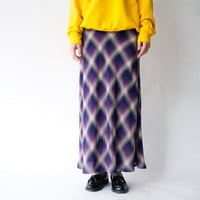 made in Italy 100% rayon plaid long skirt