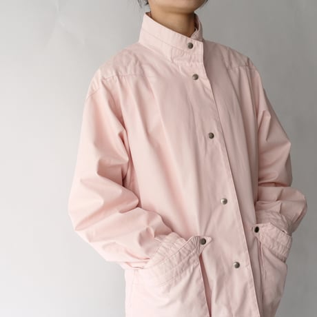 stand collar snap button light blouson jacket