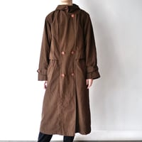smooth fabric hooded with liner long coat