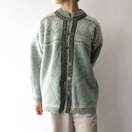 sherbet blue nordic knit cardigan/unisex