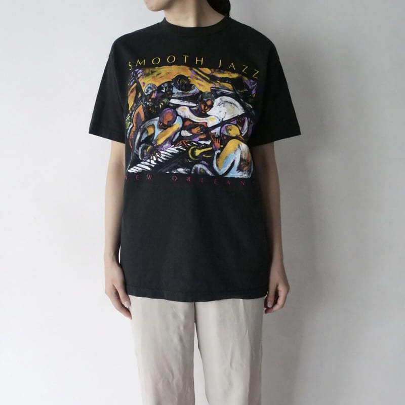 ミュージシャン 90s Smooth Jazz Art Graphic T-Shirt 90s Smooth Jazz Art Graphic T-Shirt ミュージシャン