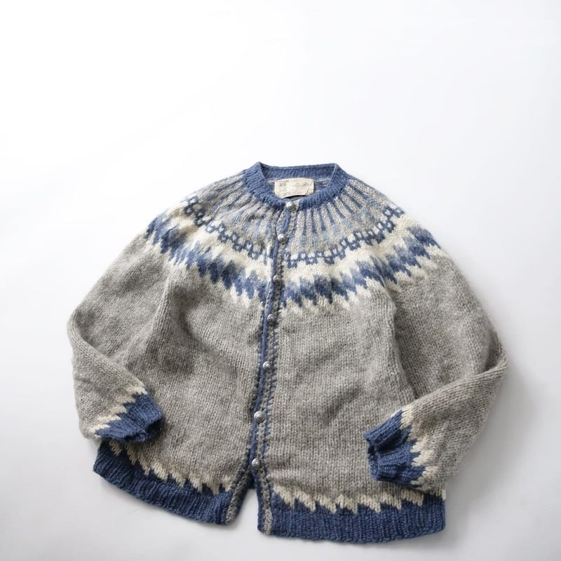 HILDA アイスランドウール ノルディック柄ニットカーディガン 70's 〜80's