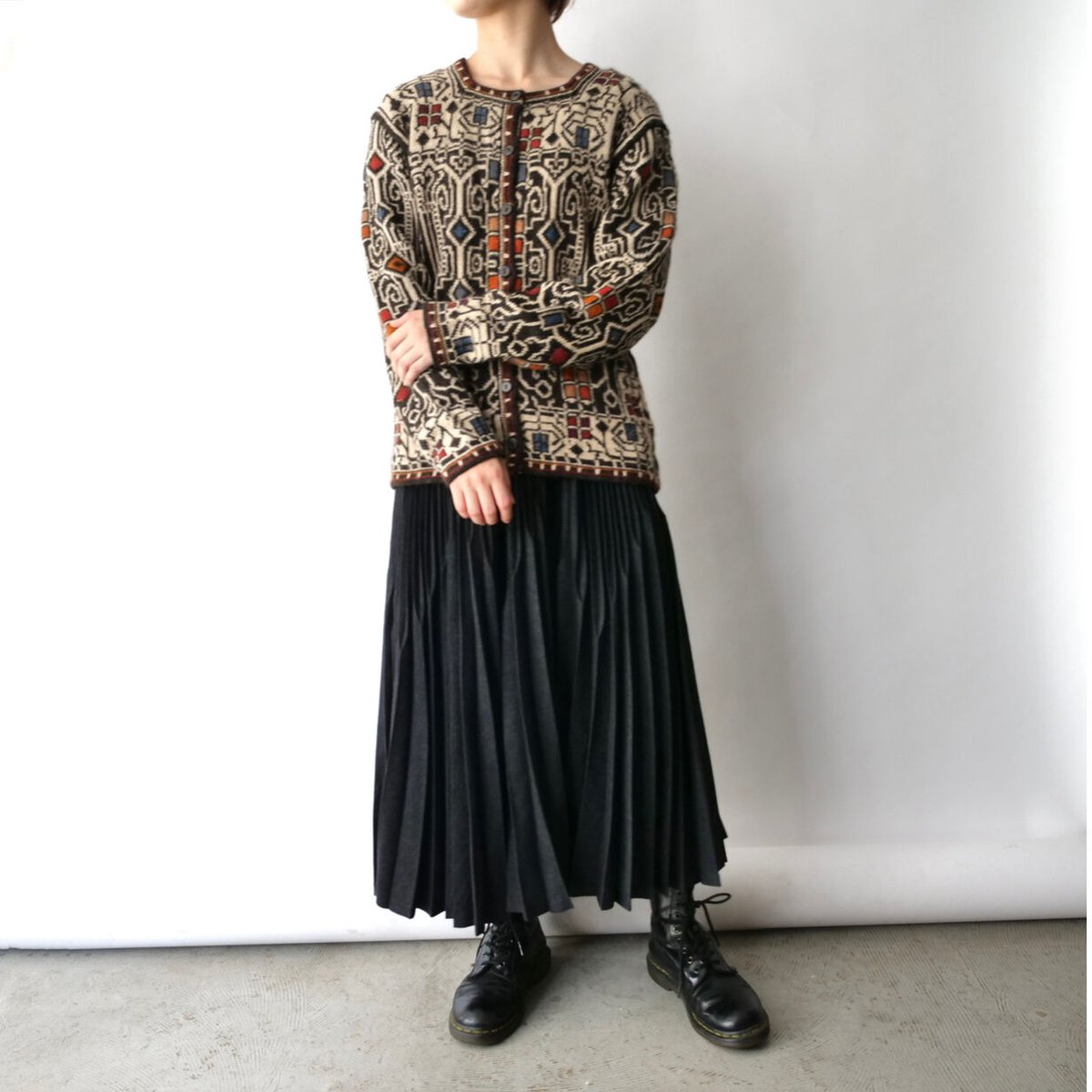 made in Bolivia 100% alpaca wool knit cardigan