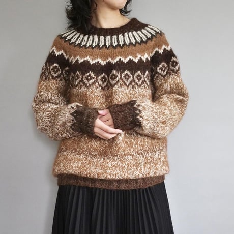 Nordic knit sweater/unisex