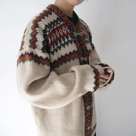 made in Norway folklore knit cardigan/unisex