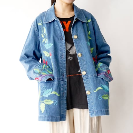 made in Germany soft denim embroidery light jacket/unisex