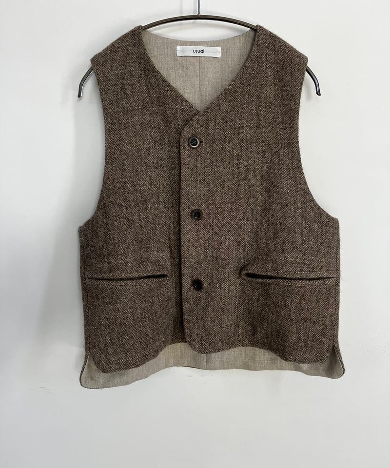 WOOL LINEN SINGLE VEST 一葉自然農園の野良着 | usual web