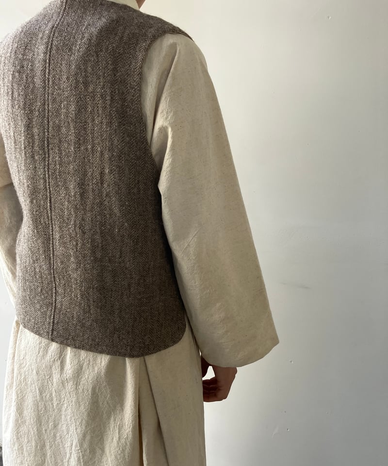 【marche de soeur】 coya. フード付きリネンベスト marche de soeur】 coya. フード付きリネンベスト