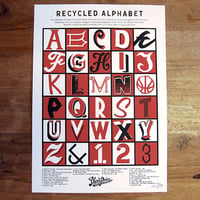 Shon Price/Original Screen Printed Poster : Recycled Alphabet. A4