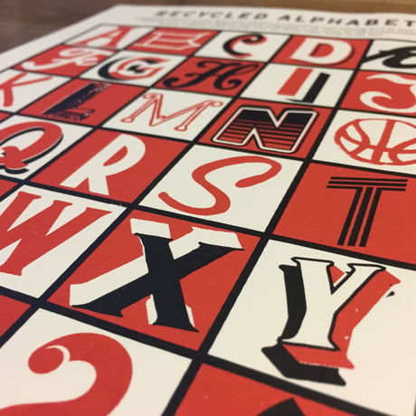 Shon Price/Original Screen Printed Poster : Recycled Alphabet. A4