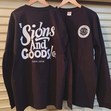 SIGNS & GOODS! Co. LETTER LOGO LONG SLEEVE Tee. / Black.