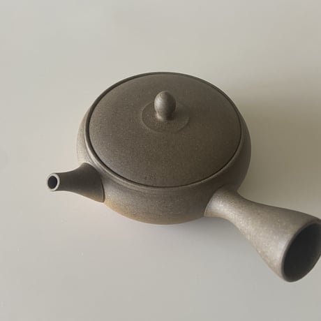 梅原廣隆｜常滑焼急須【平ら急須】玉光焼〆平急須　焼締め