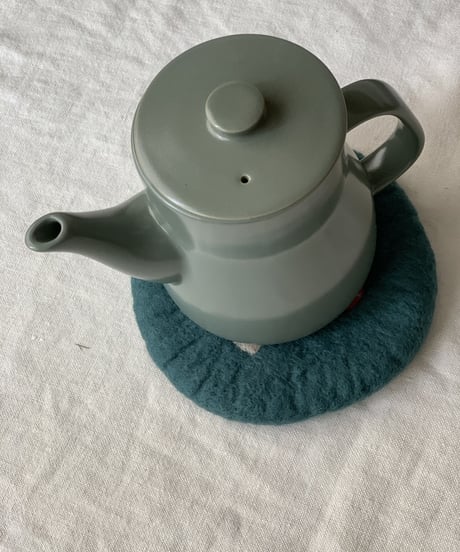TEA POT&羊毛フェルトPOTマットセット〔ポットグリーン〕