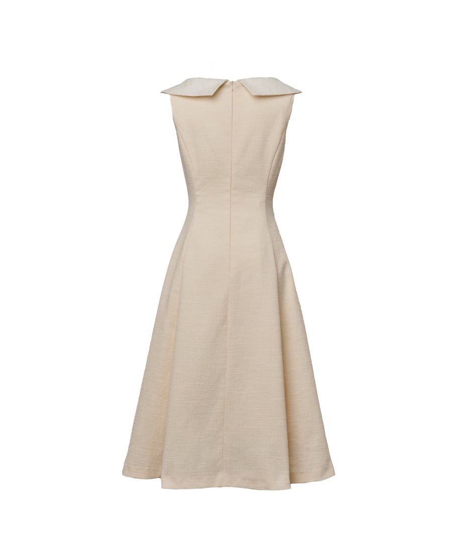 【クリーニング済】Lace Trimmed Bowtie Dress tweed lady lace dress | naoho