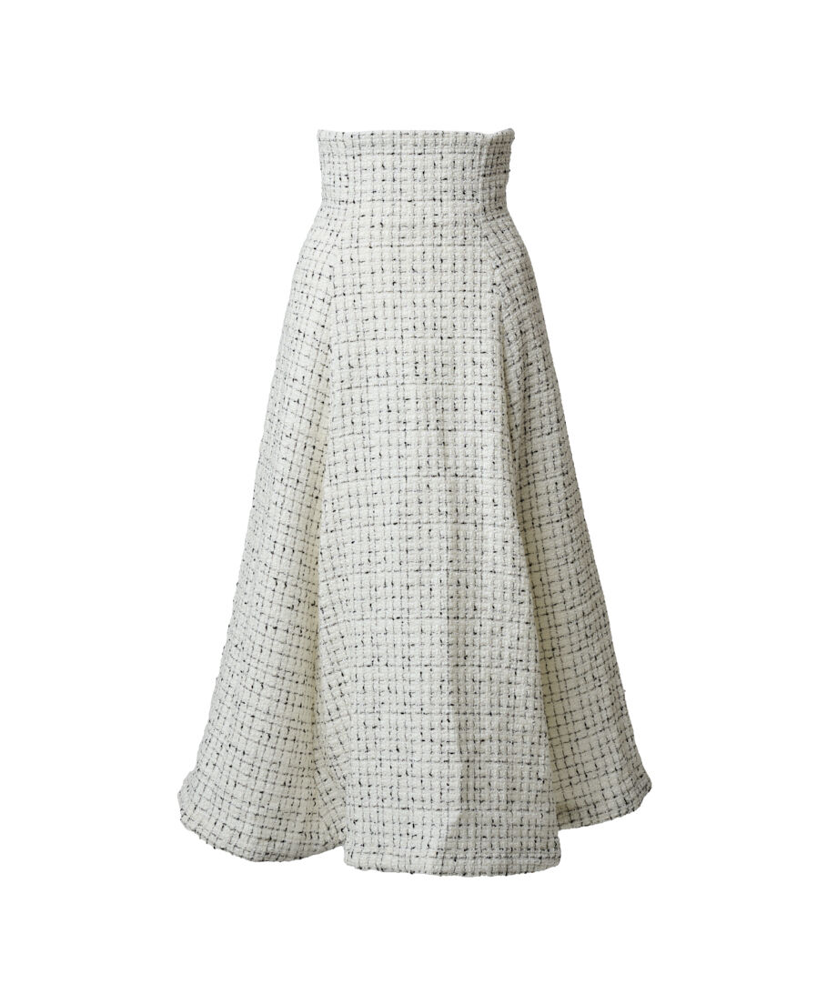 corset tweed flare skirt | naoho