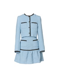 【未使用】naoho tweed light jacket tweed light blue jacket setup | naoho