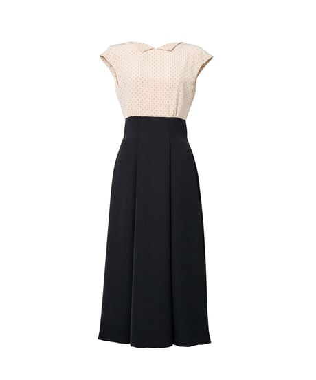 dot bicolor dress