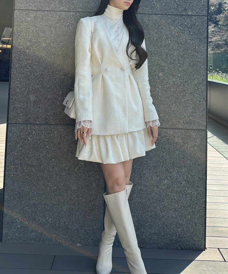creme lace jacket | naoho