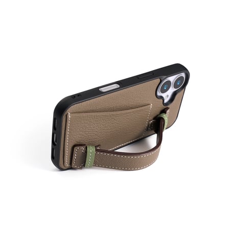 【iPhone16シリーズ】French goat leather handy belt iPhone case【バイカラー】全2色