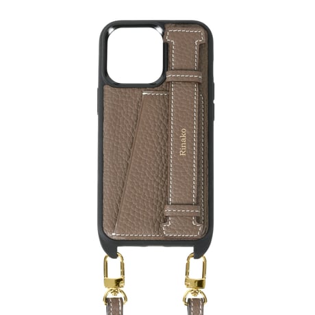 Full grain leather shoulder strap handy belt iPhone case 全4色