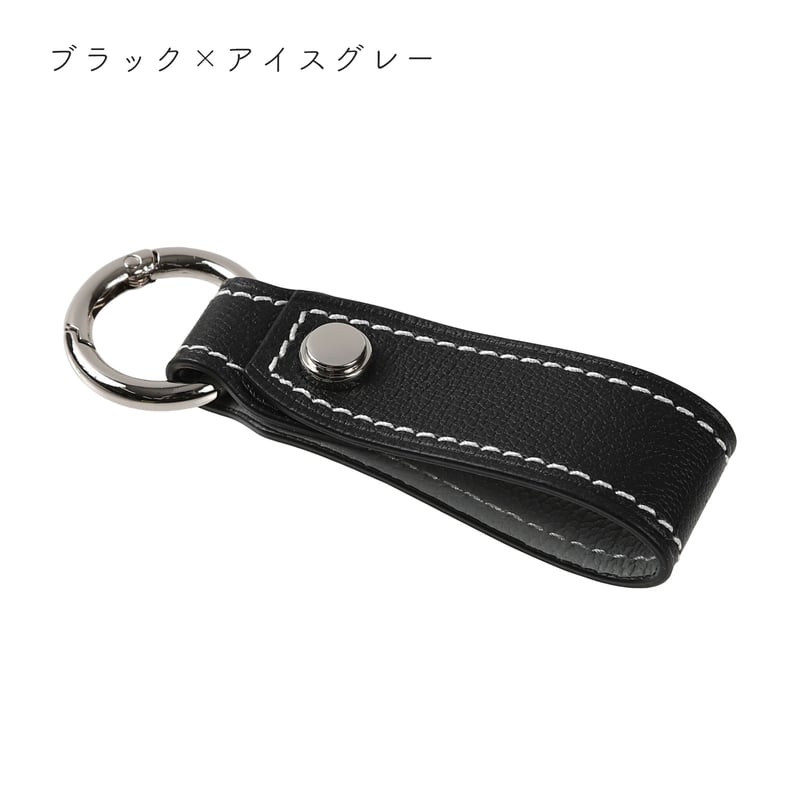 Alran chevre sully leather box keyring【カラビナ/シルバ
